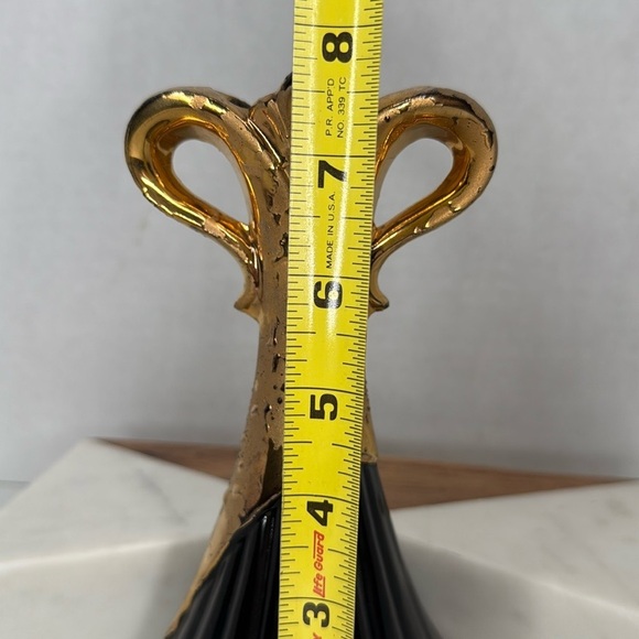 Vintage Savoy China Black Weeping Gold Plated Mid-Century Vase - Picture 8 of 10